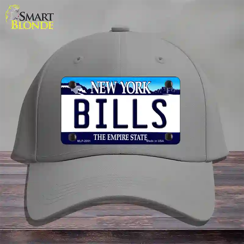 Bills New York State Novelty License Plate Hat Cotton / Gray