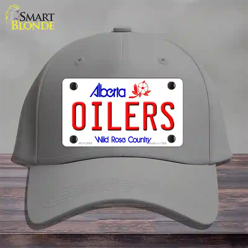 Oilers Alberta Canada Province Novelty License Plate Hat Cotton / Gray