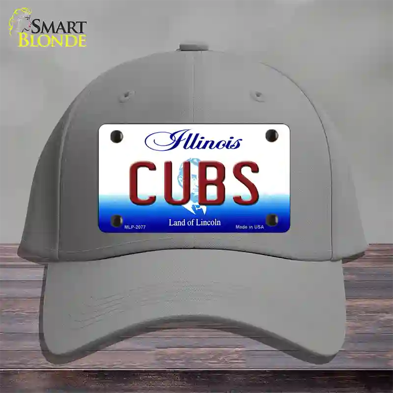 Cubs Chicago Illinois State Novelty License Plate Hat Cotton / Gray