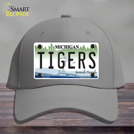 Tigers Michigan State Novelty License Plate Hat Cotton / Gray