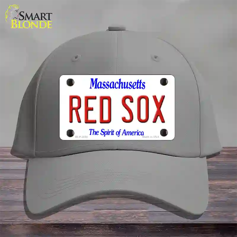 Red Sox Massachusetts State Novelty License Plate Hat Cotton / Gray