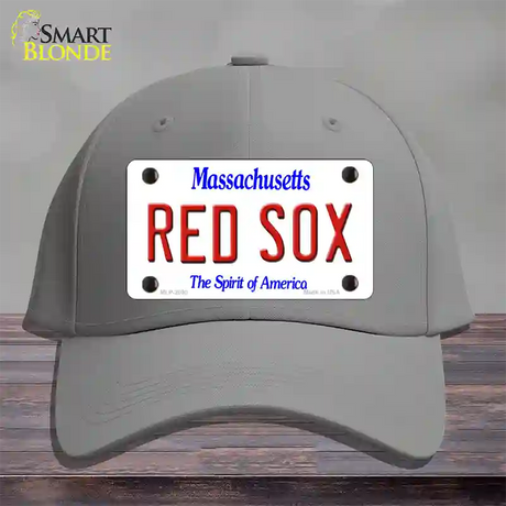 Red Sox Massachusetts State Novelty License Plate Hat Cotton / Gray