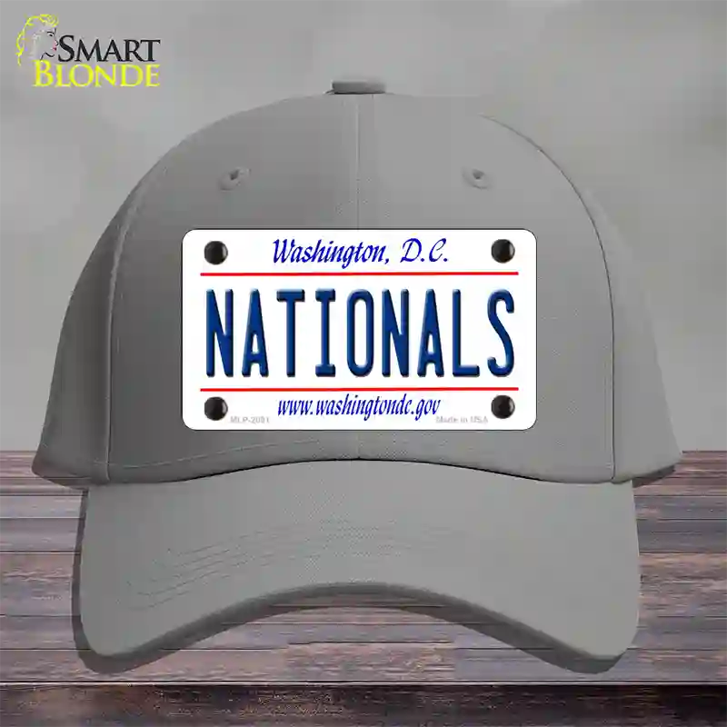 Nationals Washington DC State Novelty License Plate Hat Cotton / Gray