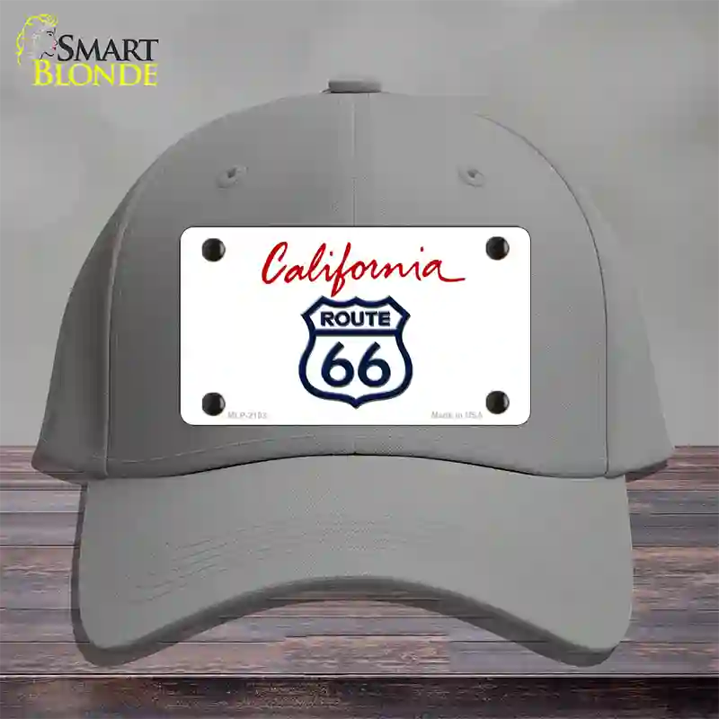 Route 66 Shield California Novelty License Plate Hat Cotton / Gray