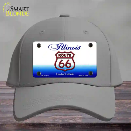 Route 66 Shield Illinois Novelty License Plate Hat Cotton / Gray