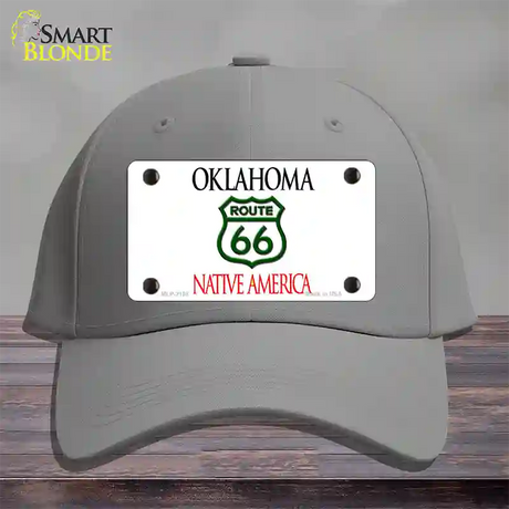 Route 66 Shield Oklahoma Novelty License Plate Hat Cotton / Gray