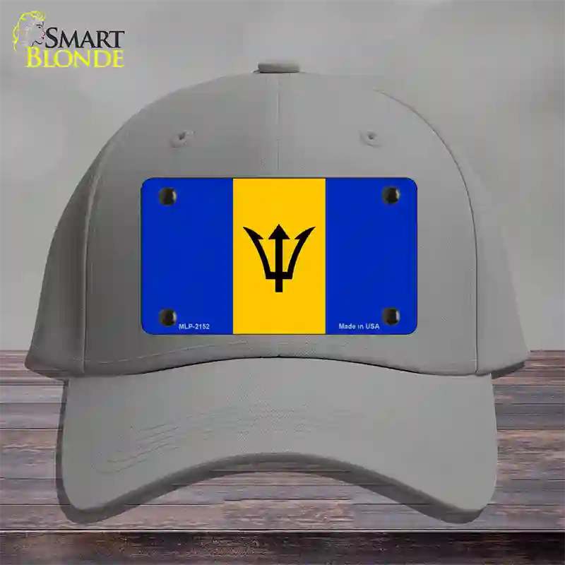 Barbados Flag Novelty License Plate Hat Cotton / Gray