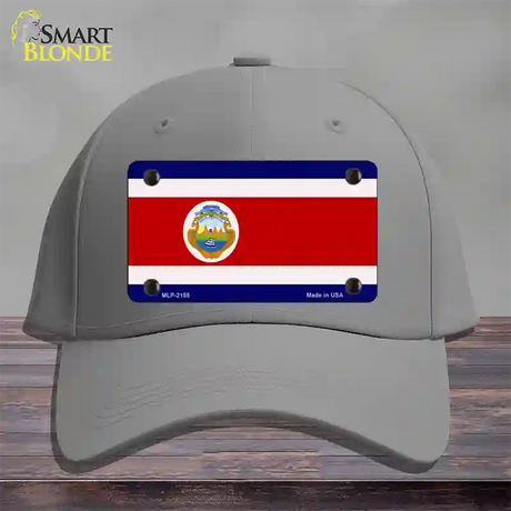 Costa Rica Flag Novelty License Plate Hat Cotton / Gray