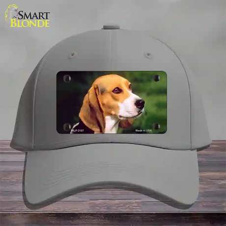 Beagle Dog Novelty License Plate Hat Cotton / Gray