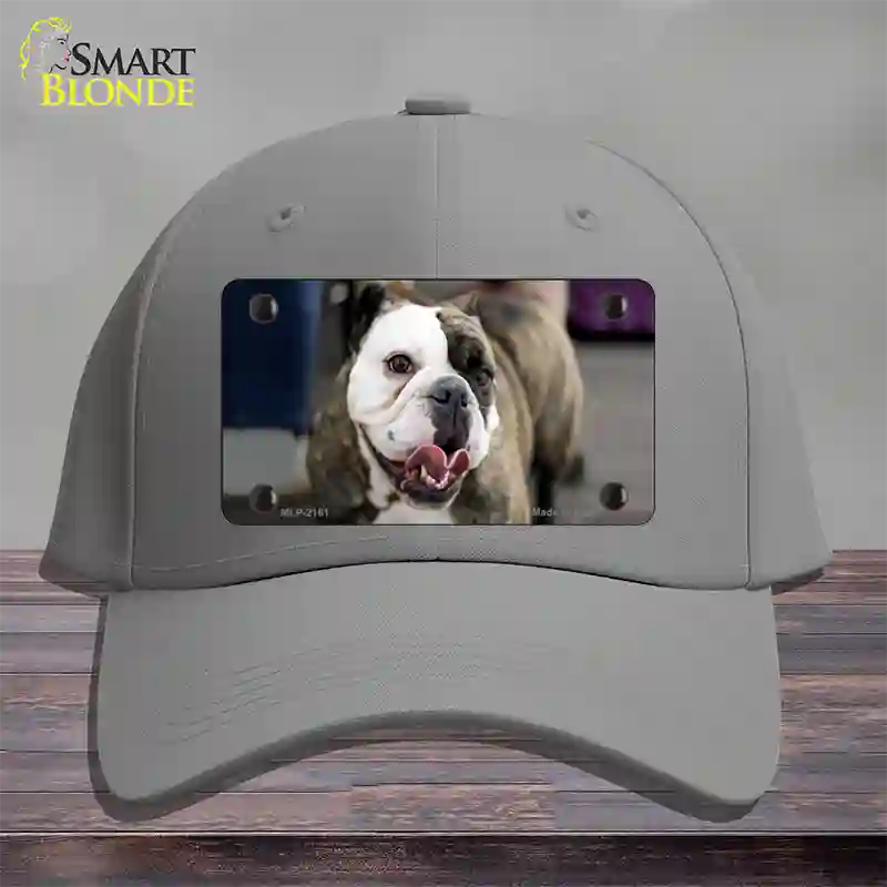 Bulldog Dog Novelty License Plate Hat Cotton / Gray