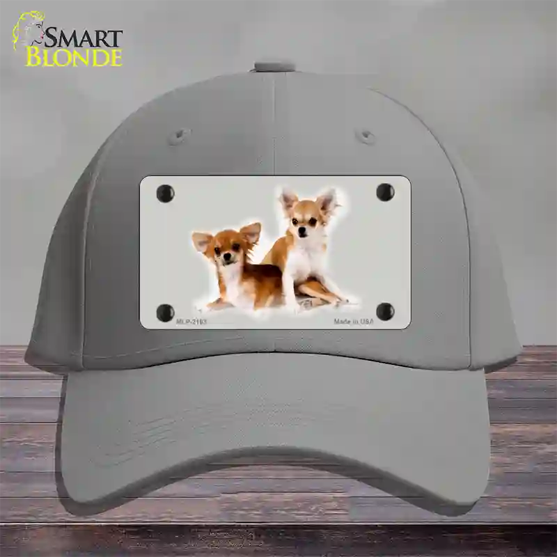 Chihuahua Dog Novelty License Plate Hat Cotton / Gray