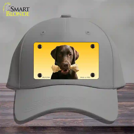 Chocolate Labrador Retriever Dog Novelty License Plate Hat Cotton / Gray