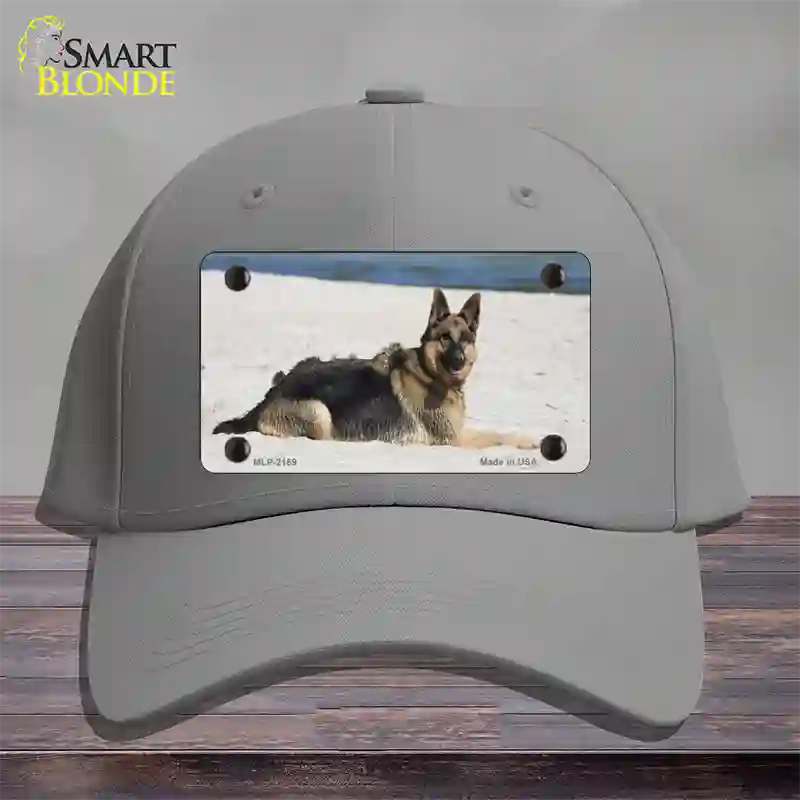 German Shepherd Dog Novelty License Plate Hat Cotton / Gray