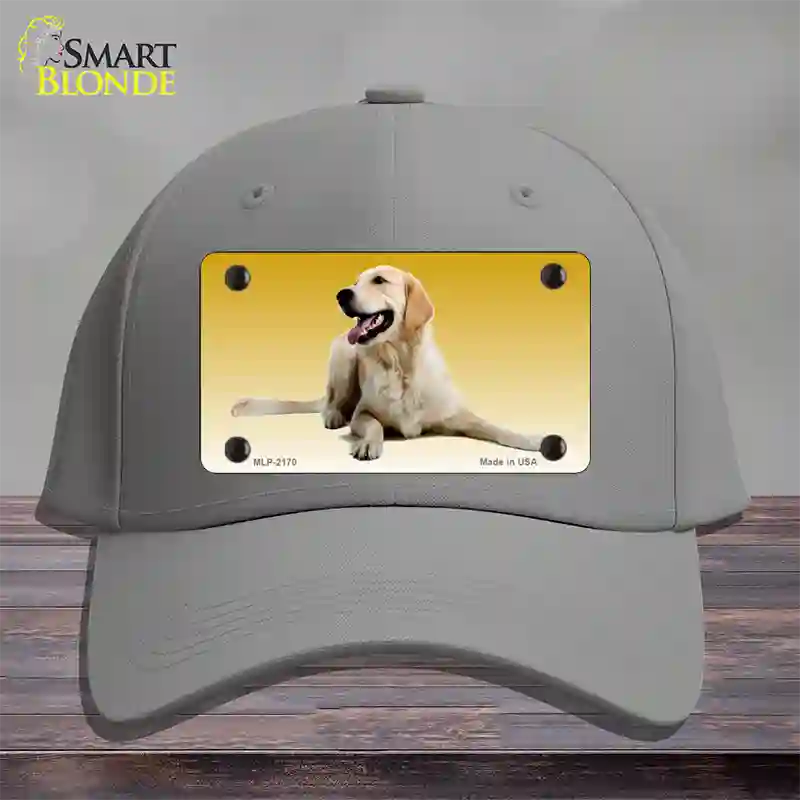 Golden Retriever Dog Novelty License Plate Hat Cotton / Gray