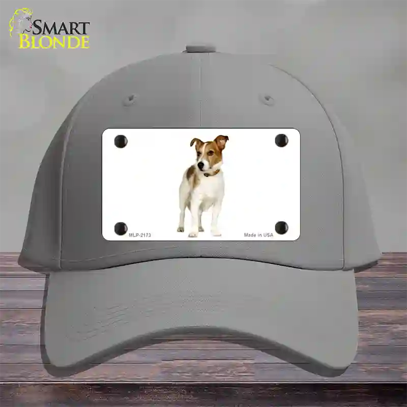 Jack Russell Terrier Dog Novelty License Plate Hat Cotton / Gray