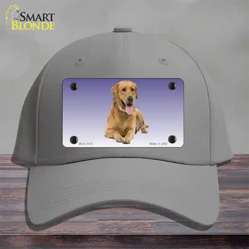 Yellow Labrador Retriever Dog Novelty License Plate Hat Cotton / Gray