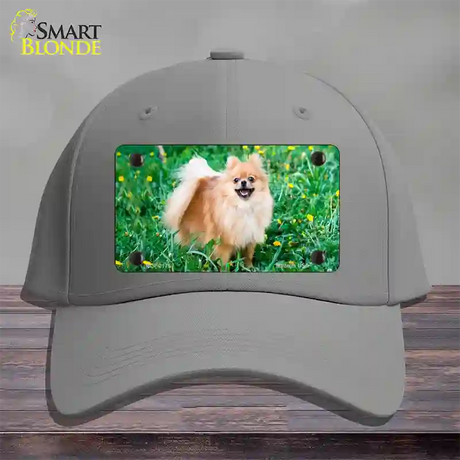 Pomeranian Dog Novelty License Plate Hat Cotton / Gray