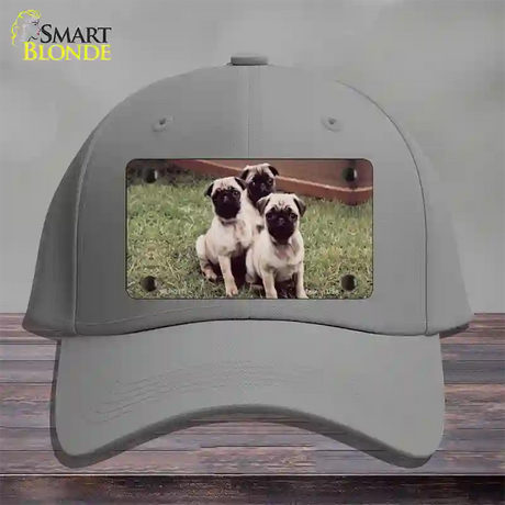 Pug Dog Novelty License Plate Hat Cotton / Gray