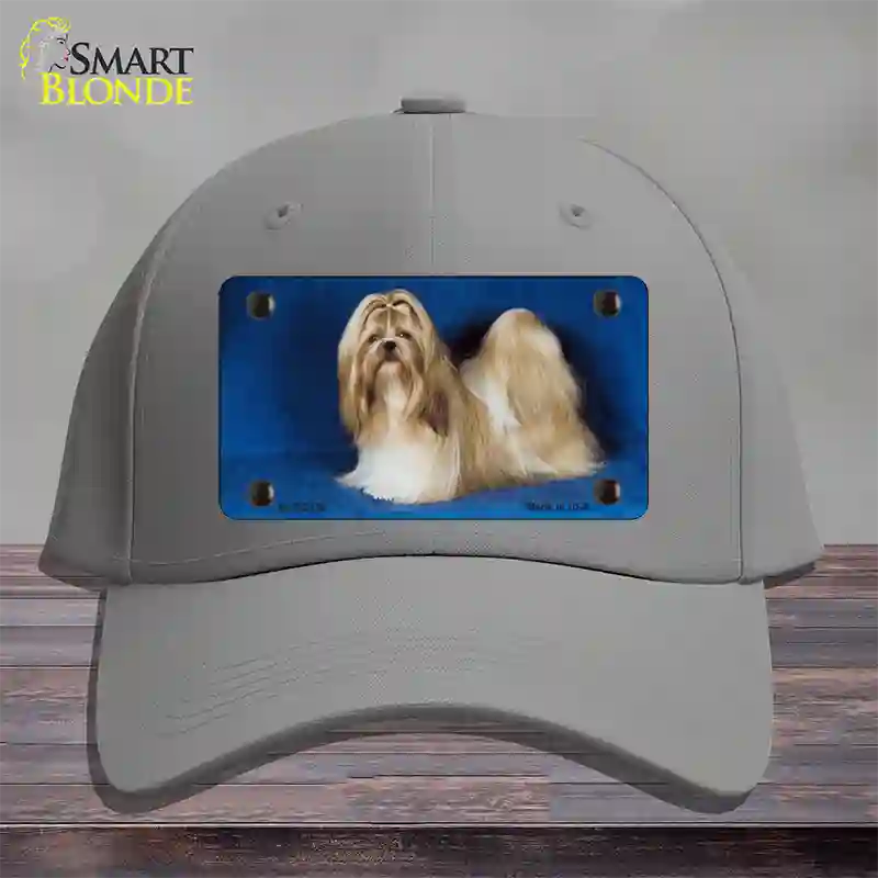 Shih Tzu Dog Novelty License Plate Hat Cotton / Gray