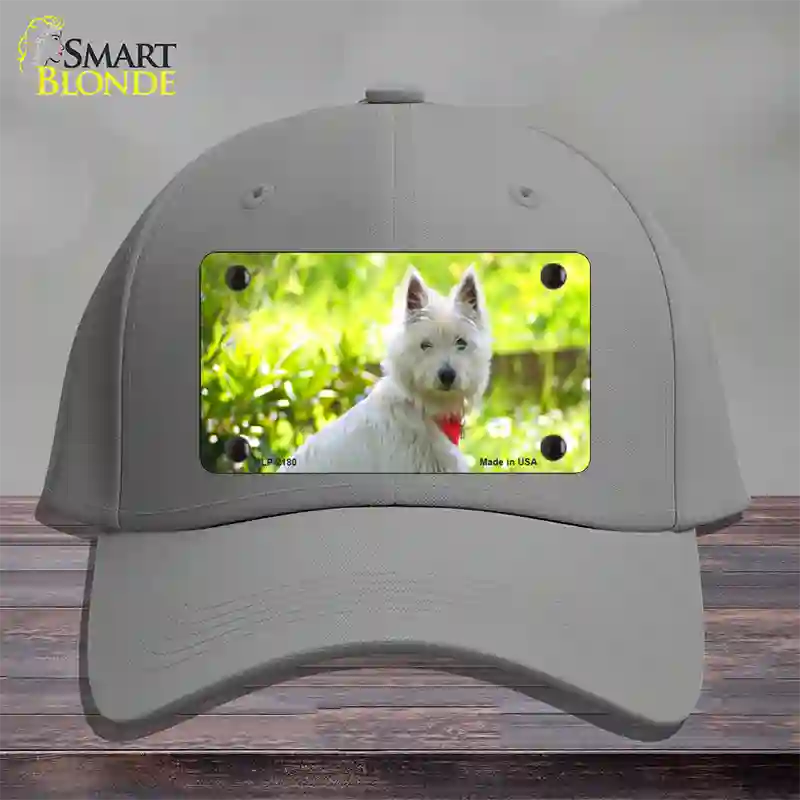 West Highland Dog Terrier Novelty License Plate Hat Cotton / Gray