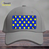 Yellow Polka Dots Royal Blue Novelty License Plate Hat Cotton / Gray