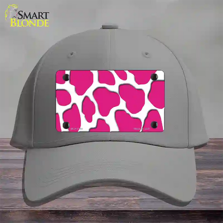 Pink White Giraffe Novelty License Plate Hat Cotton / Gray