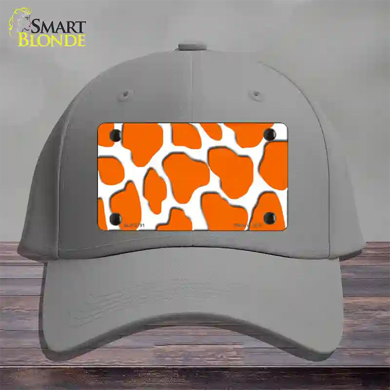 Orange White Giraffe Novelty License Plate Hat Cotton / Gray