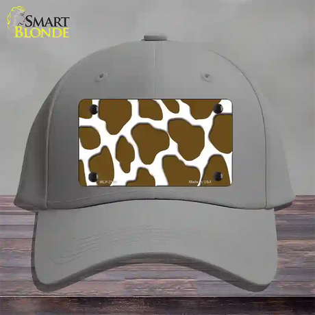 Brown White Giraffe Novelty License Plate Hat Cotton / Gray