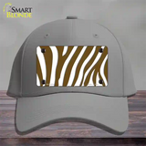 Brown White Zebra Novelty License Plate Hat Cotton / Gray