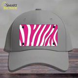 Hot Pink White Zebra Novelty License Plate Hat Cotton / Gray