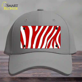 Red White Zebra Novelty License Plate Hat Cotton / Gray