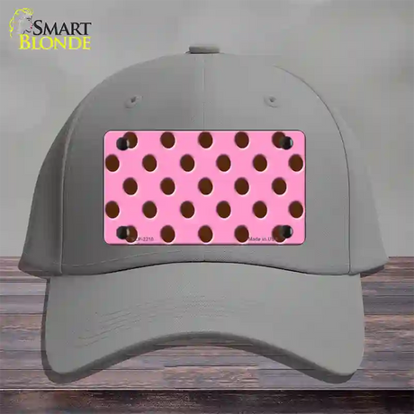 Chocolate Brown Polka Dots Pink Novelty License Plate Hat Cotton / Gray