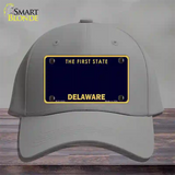 Delaware State Blank Novelty License Plate Hat Cotton / Gray