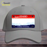 Idaho State Blank Novelty License Plate Hat Cotton / Gray