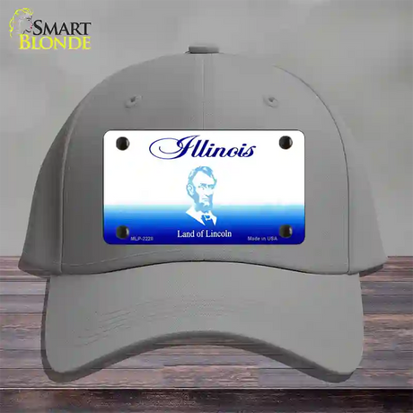 Illinois State Blank Novelty License Plate Hat Cotton / Gray