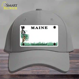 Maine State Blank Novelty License Plate Hat Cotton / Gray