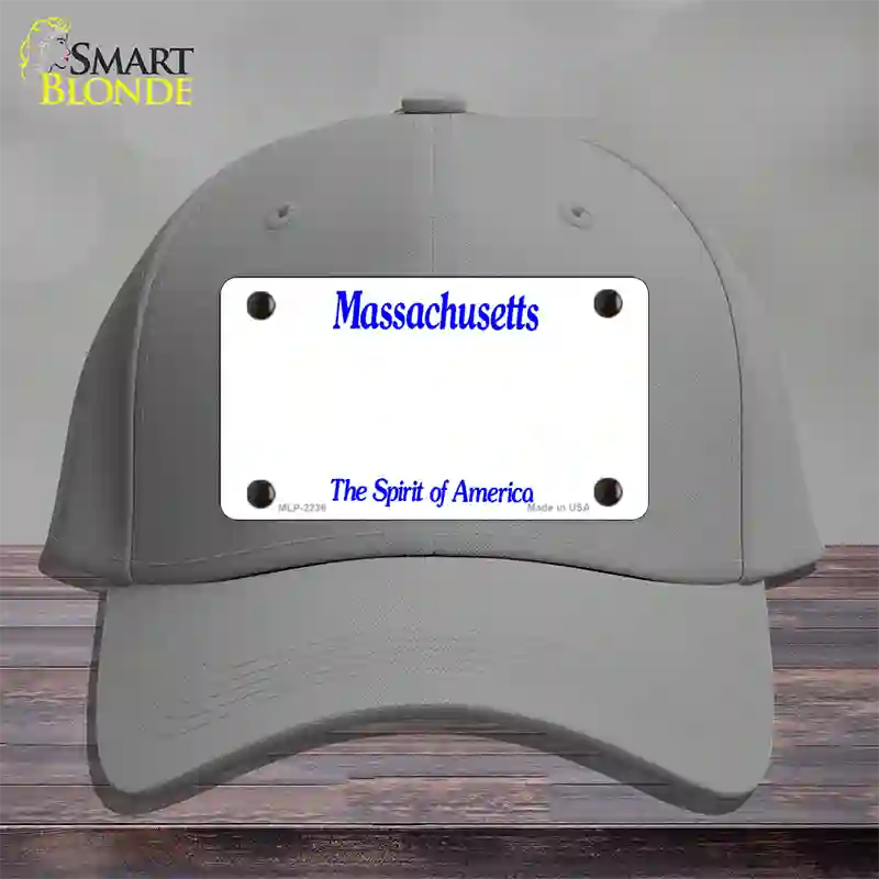 Massachusetts State Blank Novelty License Plate Hat Cotton / Gray