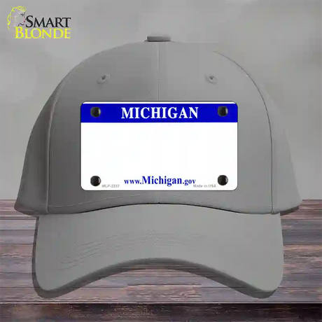 Michigan State Blank Novelty License Plate Hat Cotton / Gray