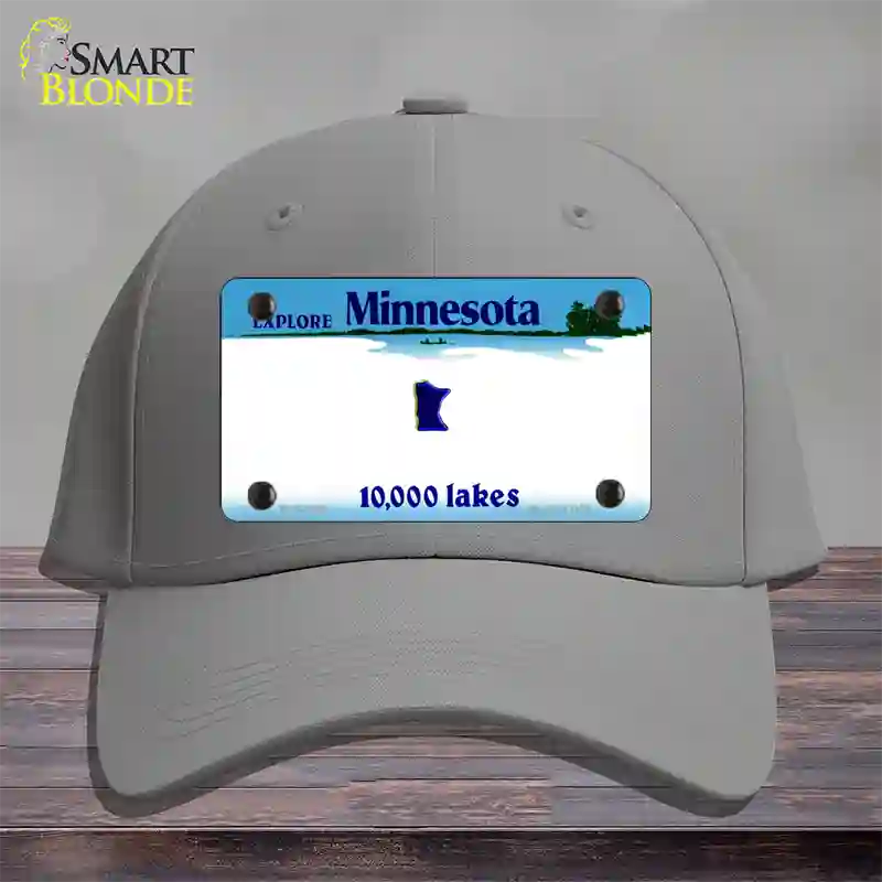 Minnesota State Blank Novelty License Plate Hat Cotton / Gray