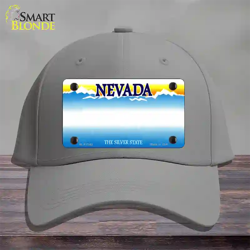 Nevada State Blank Novelty License Plate Hat Cotton / Gray