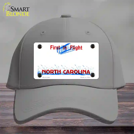 North Carolina State Blank Novelty License Plate Hat Cotton / Gray