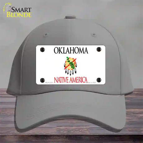 Oklahoma State Blank Novelty License Plate Hat Cotton / Gray