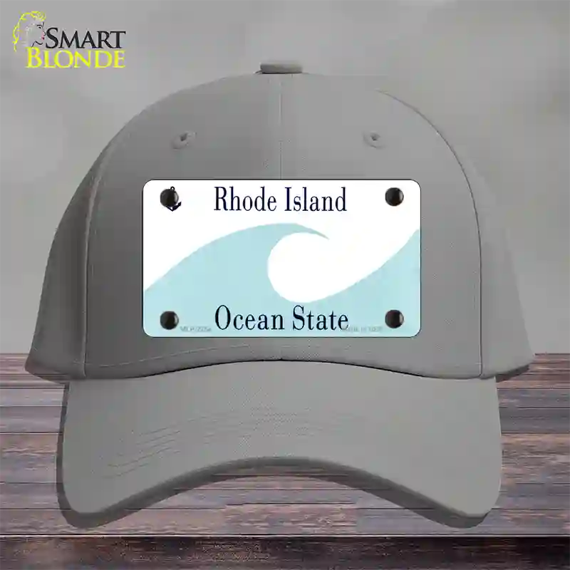 Rhode Island State Blank Novelty License Plate Hat Cotton / Gray