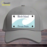 Rhode Island State Blank Novelty License Plate Hat Cotton / Gray