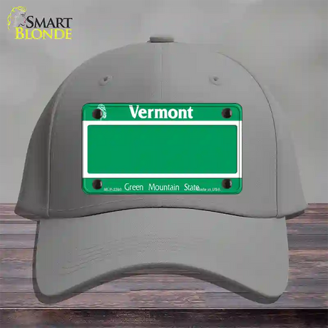 Vermont State Blank Novelty License Plate Hat Cotton / Gray