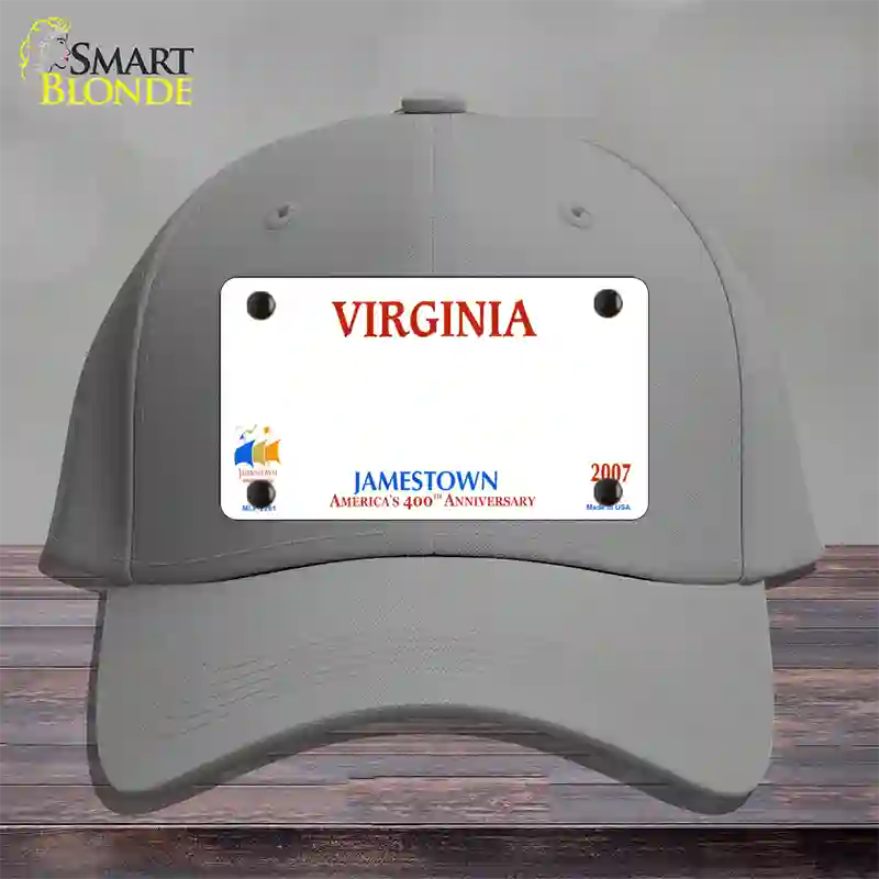 Virginia State Blank Novelty License Plate Hat Cotton / Gray