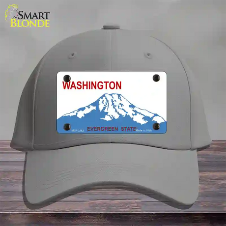 Washington State Blank Novelty License Plate Hat Cotton / Gray