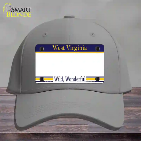 West Virginia State Blank Novelty License Plate Hat Cotton / Gray