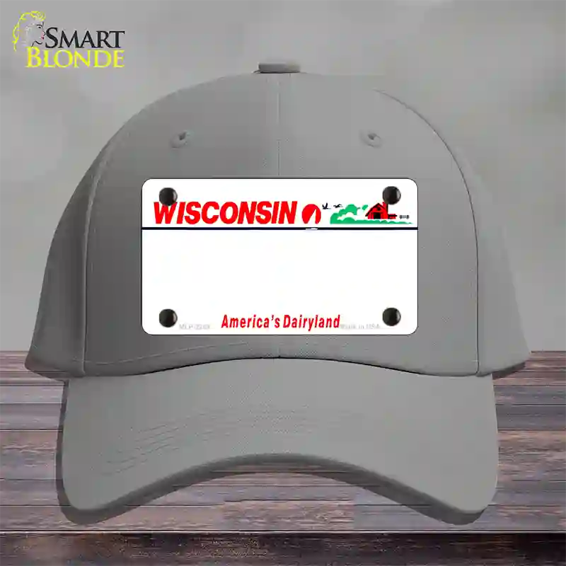 Wisconsin State Blank Novelty License Plate Hat Cotton / Gray