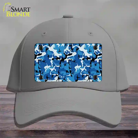 Blue Camouflage Novelty License Plate Hat Cotton / Gray